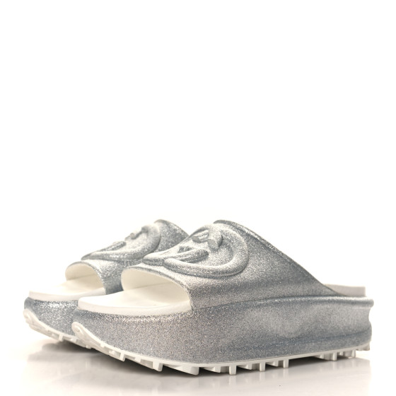 GUCCI Glitter Rubber Womens Interlocking G Platform 42mm