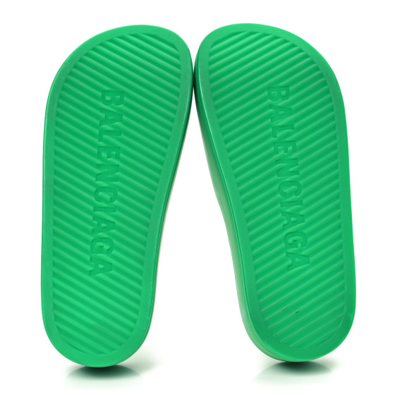 【BALENCIAGA】Full Slide Mint BALENCIAGA Rubber Womens Chunky Slide Sandals 36 Green