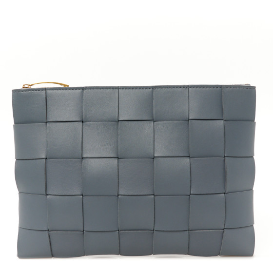 Bottega Veneta Orange Nappa Leather Maxi Weave Cassette