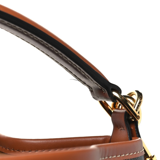 CELINE Triomphe Canvas Calfskin Clara Drawstring Bucket Bag