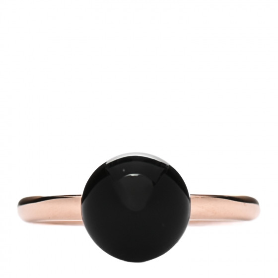 TIFFANY 18K Rose Gold Black Onyx 8mm HardWear Ball Ring 45