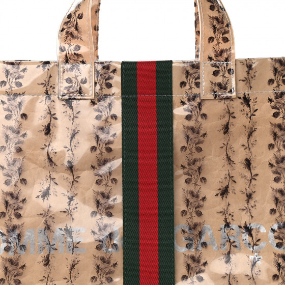 希少]COMMEdesGARCONS × GUCCI FLORALトートバッグ GUCCI X COME DE GARCONS Plastic Web Floral Paper Shopper
