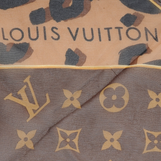 LOUIS VUITTON Leopard Monogram Silk Scarf 59098 | FASHIONPHILE