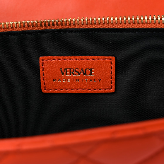VERSACE Lambskin Quilted Medusa Wallet On Chain Crossbody