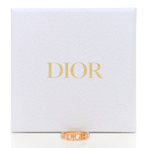 き*ん様 Dior 金色/白リング Sサイズ クリスタル CHRISTIAN DIOR Metal Crystal Dio(R)evolution Ring S Gold
