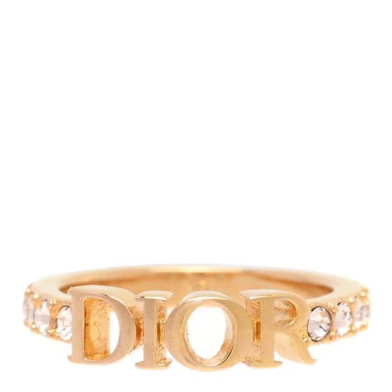 CHRISTIAN DIOR Metal Crystal Dio(R)evolution Ring S Gold