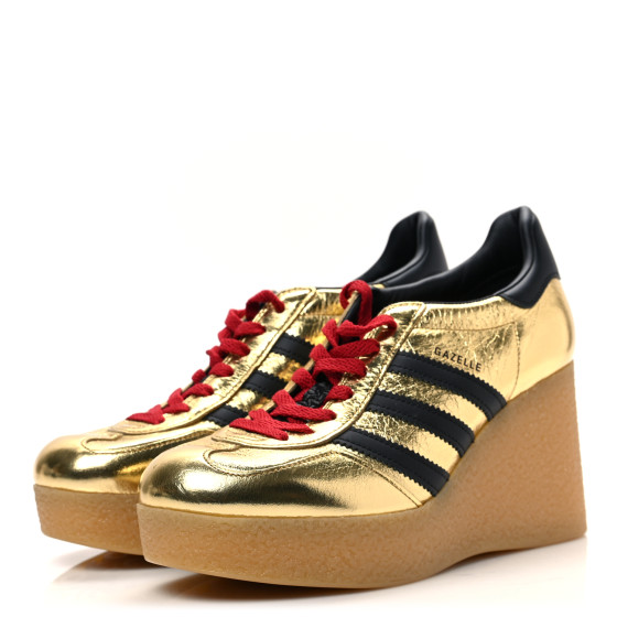 GUCCI X ADIDAS Ginza Calfskin Demetra Gazelle Wedge Sneakers