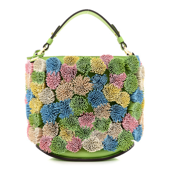 ハンドバッグ DELVAUX Pin Mini Bucket Pompons in Taurillon Soft DELVAUX Taurillon Soft Mini Pompons Pin Bucket Multicolor