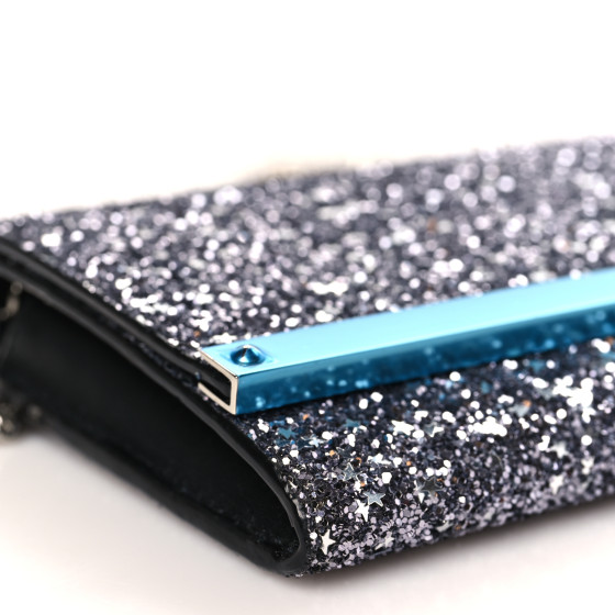 JIMMY CHOO ショルダーウォレット グリッター ネイビー JIMMY CHOO Glitter Milla Wallet on Chain Navy Mix 1293960