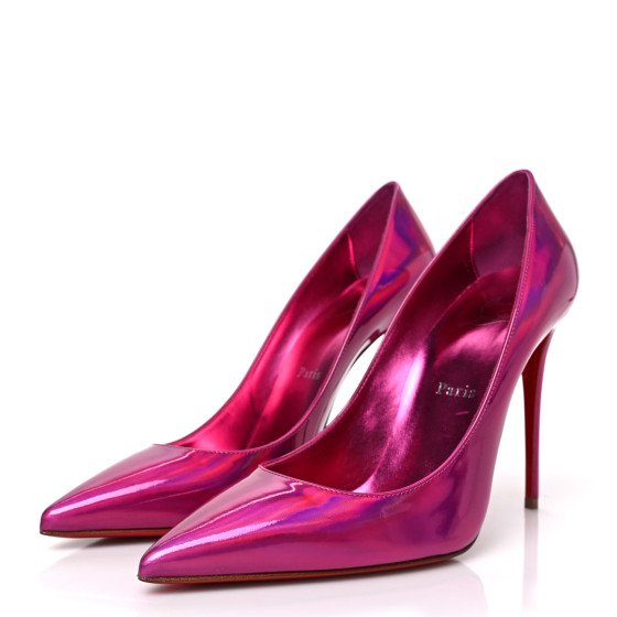 CHRISTIAN LOUBOUTIN Metallic Patent Psychic So Kate 100