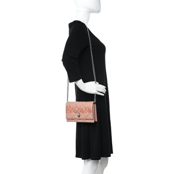 ALEXANDER MCQUEEN Calfskin Quilted Graffiti Skull Small