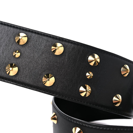 LOUIS VUITTON Calfskin LV Initiales Clous Belt 75 30 Black