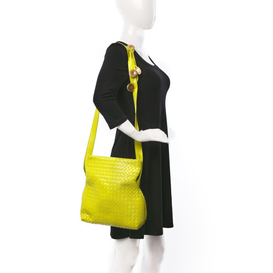 BOTTEGA VENETA Nappa Intrecciato The Fold Crossbody Kiwi