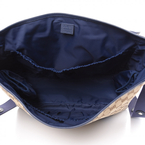 GUCCI Monogram Convertible Diaper Bag Blue 414565 | FASHIONPHILE