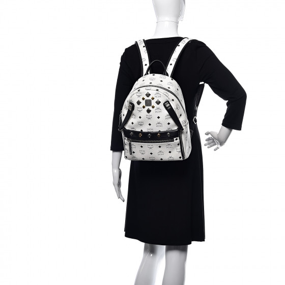 ★ MCM ★ VISETOS TWO-POCKET バックパック MCM Visetos Studded Small Dual Stark Backpack Black 378880