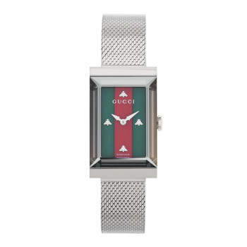 GUCCI Stainless Steel 14mm Web G-Frame Quartz Watch Green