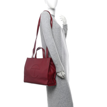 TELFAR Vegan Leather Medium Shopping Bag Oxblood