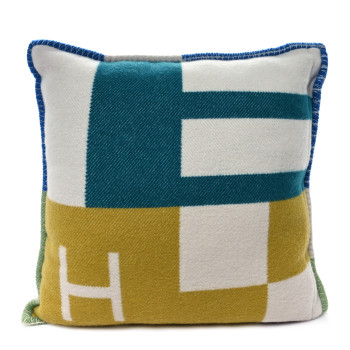 HERMES Wool Cashmere Avalon Piano Pillow Cobalt