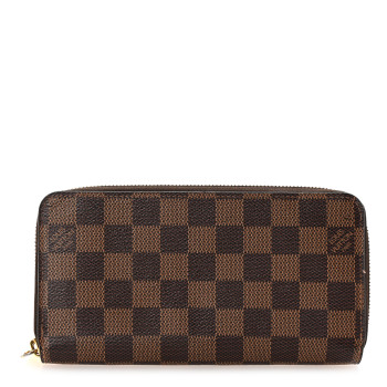 LOUIS VUITTON Damier Ebene Zippy Wallet Rose Ballerine
