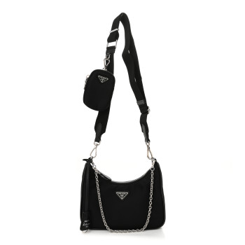 PRADA Nylon Re-Edition 2005 Shoulder Bag Black