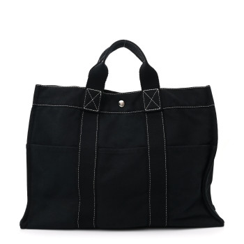 HERMES Canvas Fourre Tout MM Navy