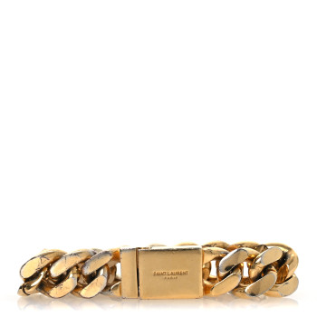 SAINT LAURENT Metal Curb Chain Bracelet Gold