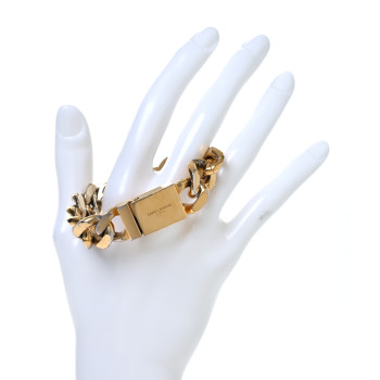 SAINT LAURENT Metal Curb Chain Bracelet Gold