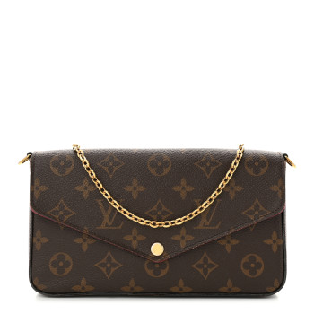 LOUIS VUITTON Monogram Pochette Felicie Chain Wallet Fuchsia