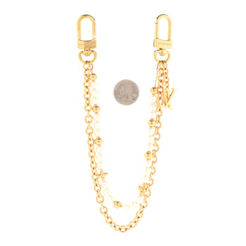 LOUIS VUITTON Metal Pearl River Bag Charm Gold
