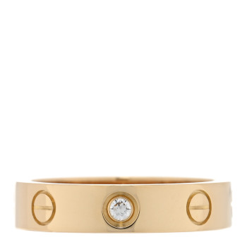CARTIER 18K Yellow Gold Diamond 4mm LOVE Wedding Band Ring 48 4.5