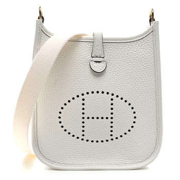 HERMES Taurillon Clemence Amazone Evelyne TPM New White