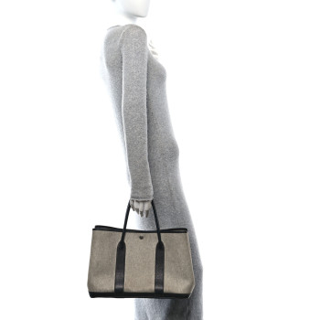 HERMES Buffle Skipper Toile Garden Party 36 MM Tote Black