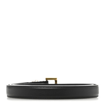 SAINT LAURENT Smooth Calfskin Monogram Square Buckle Belt 95 38 Black