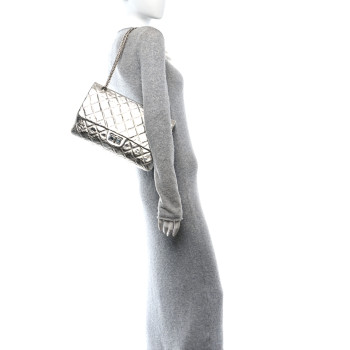 CHANEL Metallic Aged Calfskin Quilted 2.55 Reissue 227 Flap Silver