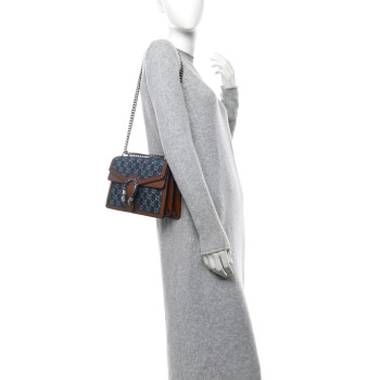 GUCCI New Denim GG Monogram Dollar Calfskin Enamel Small Dionysus Shoulder Bag Blue Tea Cuir Epilog Electric Blue