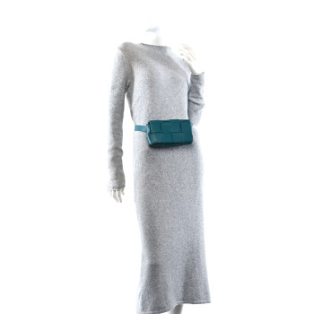 BOTTEGA VENETA Nappa Maxi Intreccio The Belt Cassette Bag Mermaid