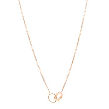 CARTIER 18K Pink Gold Interlocking LOVE Necklace