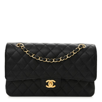 CHANEL Caviar Quilted Medium Double Flap Black