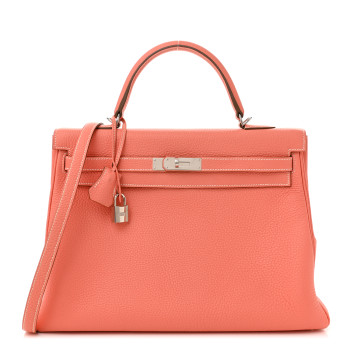 HERMES Taurillon Clemence Kelly Retourne 35 Crevette