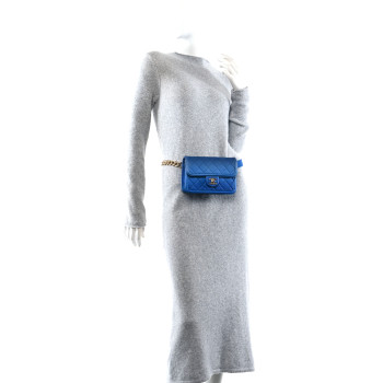 CHANEL Caviar Quilted Sunset On The Sea Waist Bag Blue