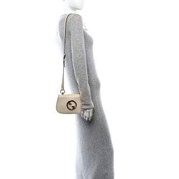 GUCCI Roxy Calfskin Web Mini Blondie Shoulder Bag White