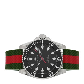 GUCCI Stainless Steel Rubber 40mm Dive Automatic Watch Black