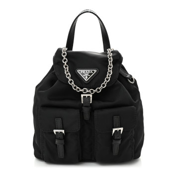 PRADA Nylon Vela Mini Crossbody Backpack Black