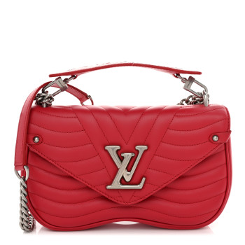 LOUIS VUITTON Calfskin New Wave Chain MM Ecarlate