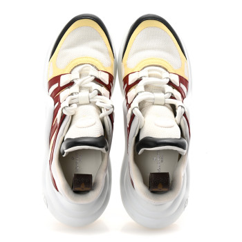 LOUIS VUITTON Calfskin Technical Nylon LV Archlight Sneakers 37 Terracotta