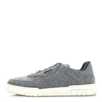 LOUIS VUITTON Wool Mens LV Trainer Sneakers 10 Grey