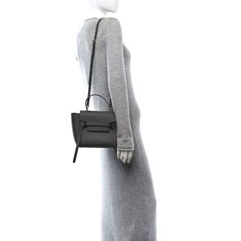 CELINE Grained Calfskin Nano Belt Bag Grey
