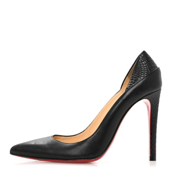 CHRISTIAN LOUBOUTIN Nappa Snakeskin Embossed Maastricht 100 Pumps 37 Black