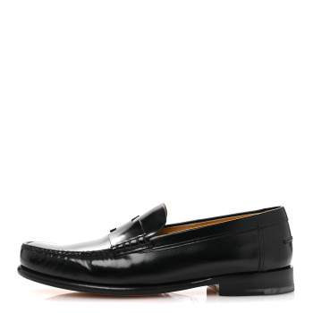 HERMES Calfskin Mens Kennedy Loafers 43 Black