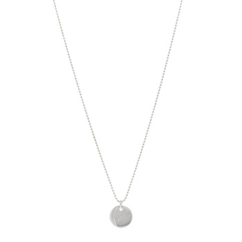 TIFFANY Sterling Silver Letter C Disc Pendant Necklace
